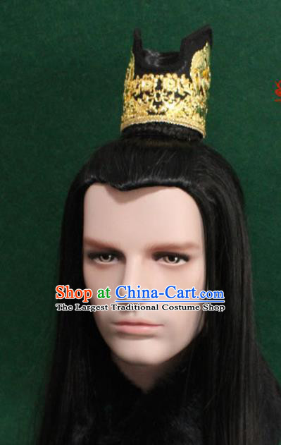 Chinese Traditional Taoist Hair Accessories Ancient Tang Dynasty Prince Hairdo Crown for Men