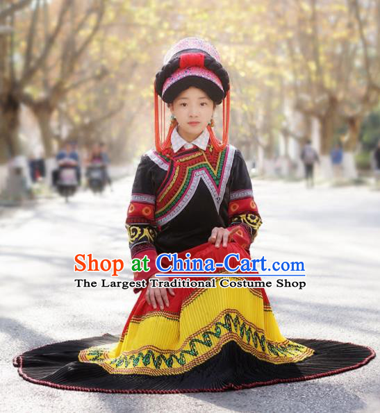 Traditional Chinese Miao Nationality Dance Clothing Hmong Ethnic Minority Costumes and Headwear