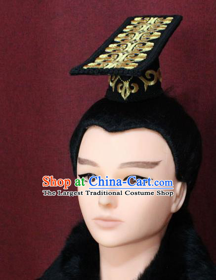 Chinese Traditional Royal Highness Hair Accessories Ancient Han Dynasty Chancellor Headwear for Men