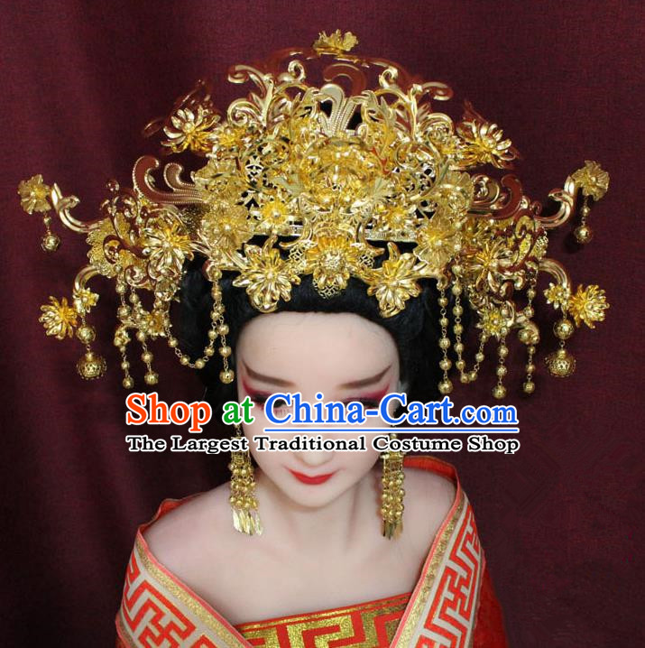 Chinese Ancient Handmade Hair Accessories Empress Phoenix Coronet Hairpins for Women