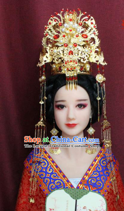Chinese Ancient Hair Accessories Ming Dynasty Empress Phoenix Coronet Hairpins for Women