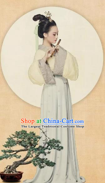 Chinese Ancient Jin Dynasty Palace Lady Hanfu Dress Princess Embroidered Costumes for Women
