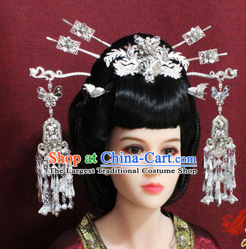 Chinese Handmade Phoenix Coronet Hairpins Ancient Queen Hair Accessories for Women