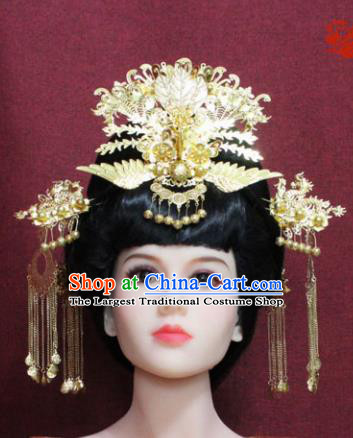Chinese Handmade Phoenix Coronet Hairpins Ancient Imperial Consort Hair Accessories for Women