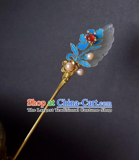 Chinese Handmade Princess Hanfu Hairpins Jade Hair Clip Ancient Hair Accessories for Women