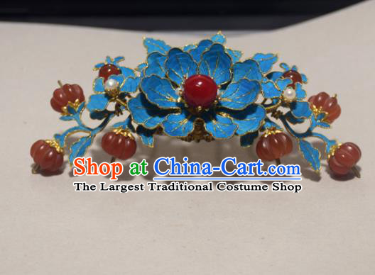 Chinese Ancient Qing Dynasty Hair Accessories Tian-Tsui Hair Comb Handmade Palace Hairpins for Women