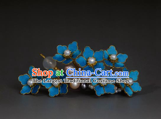 Chinese Handmade Princess Hanfu Hairpins Pearls Flowers Hair Stick Ancient Hair Accessories for Women