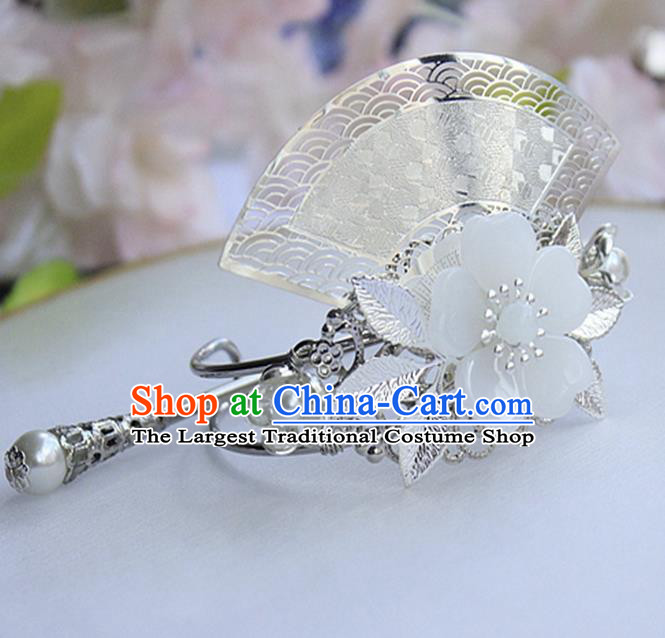 Chinese Ancient Hair Accessories Hanfu Fan-Shape Hairdo Crown Handmade Hairpins for Women