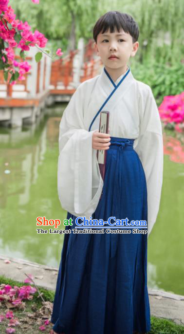 Traditional Chinese Ancient Costumes Han Dynasty Scholar Hanfu Clothing for Kids