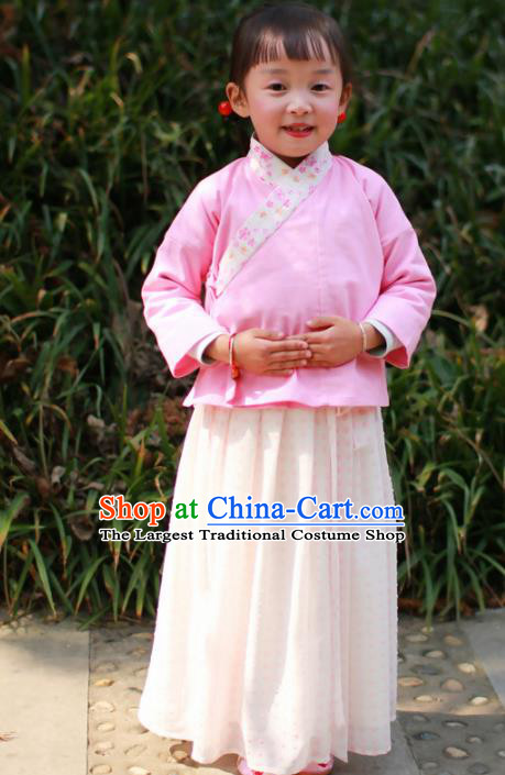 Traditional Chinese Ancient Children Costumes Ming Dynasty Princess Clothing for Kids