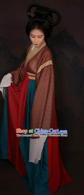 Top Grade Chinese Ancient Costumes Jin Dynasty Princess Hanfu Dress for Women