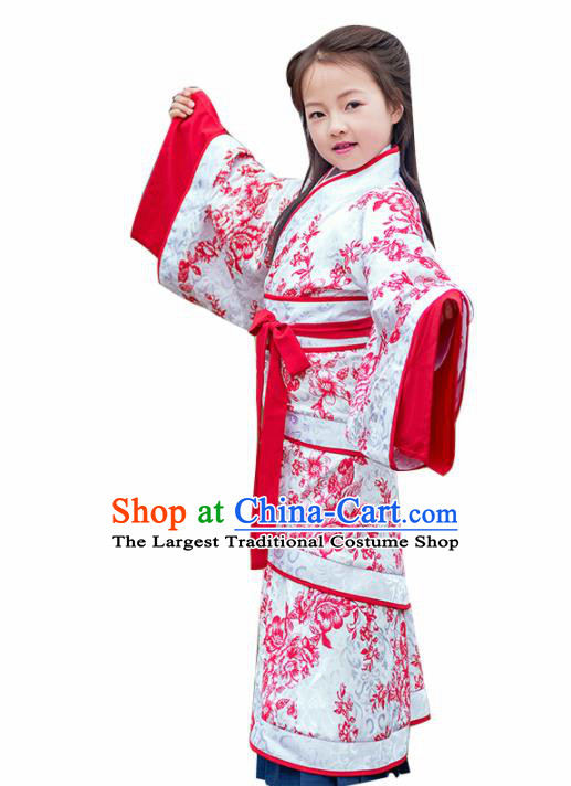 Chinese Ancient Palace Lady Hanfu Han Dynasty Imperial Concubine Queen Embroidered Costumes