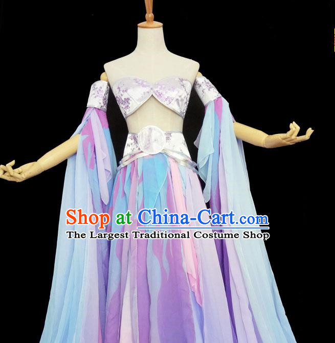 Chinese Ancient Cosplay Swordswoman Purple Hanfu Dress Traditional Han Dynasty Princess Costume for Women