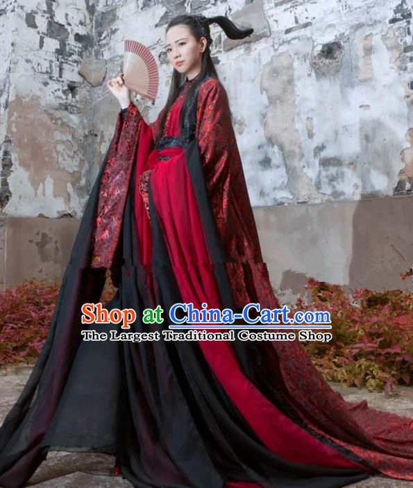 Chinese Ancient Cosplay Peri Hanfu Dress Traditional Han Dynasty Swordswoman Costume for Women