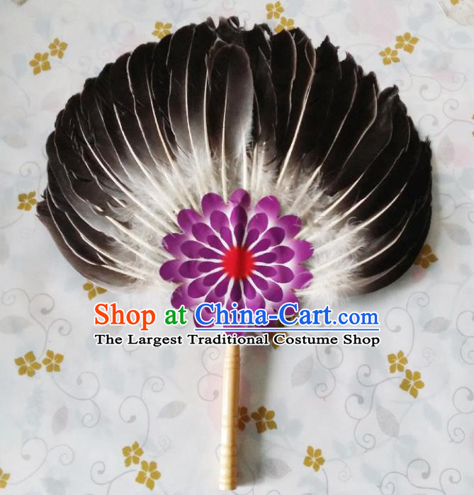 Traditional Chinese Feather Fans Kong Ming Fan