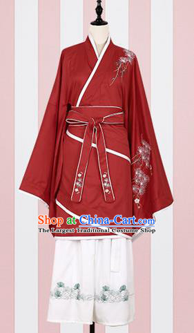 Chinese Ancient Fairy Costumes Traditional Han Dynasty Princess Red Hanfu Dress for Women