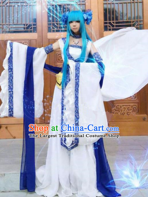 Chinese Ancient Cosplay Peri Swordsman Purple Hanfu Dress Traditional Han Dynasty Imperial Consort Costume for Women