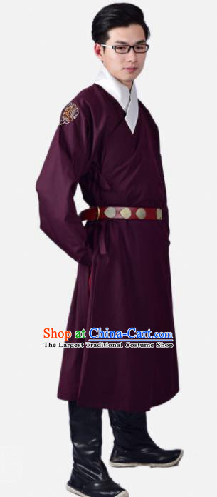 Chinese Ancient Swordsman Wine Red Clothing Traditional Ming Dynasty Buster Costume for Men