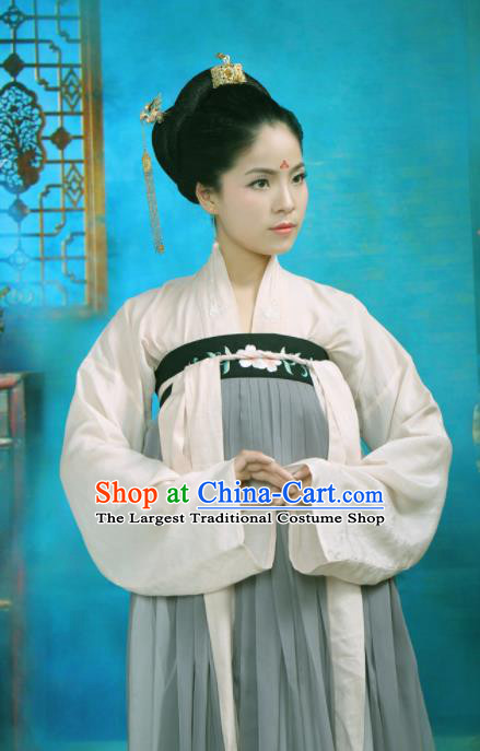 Chinese Ancient Palace Lady Hanfu Han Dynasty Imperial Concubine Queen Embroidered Historical Costumes