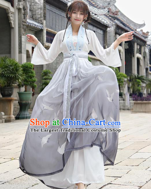 Chinese Traditional Tang Dynasty Nobility Lady Costume Ancient Embroidered Hanfu Dress for Rich Women