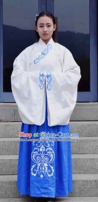Traditional Chinese Han Dynasty Costume Ancient Princess Embroidered Hanfu Dress for Women