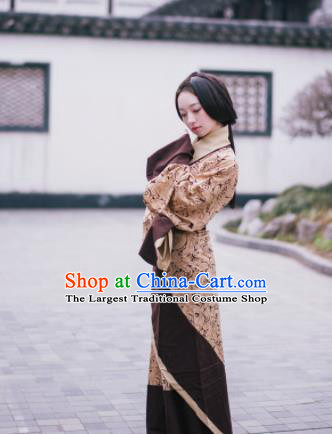 Chinese Ancient Hanfu Traditional Jin Dynasty Embroidered Historical Costumes