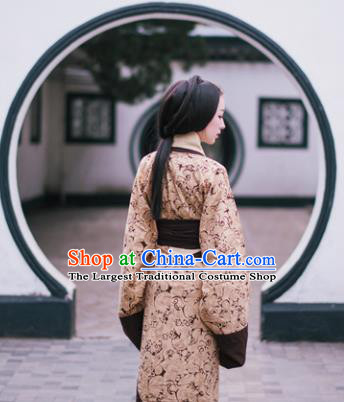 Chinese Ancient Hanfu Traditional Jin Dynasty Embroidered Historical Costumes