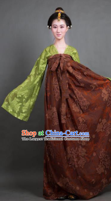 Chinese Ancient Hanfu Traditional Jin Dynasty Embroidered Historical Costumes