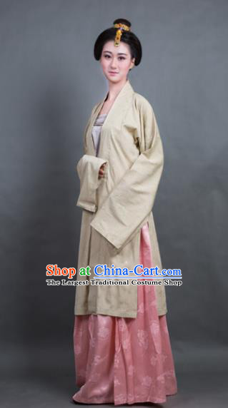 Chinese Ancient Hanfu Traditional Jin Dynasty Embroidered Historical Costumes