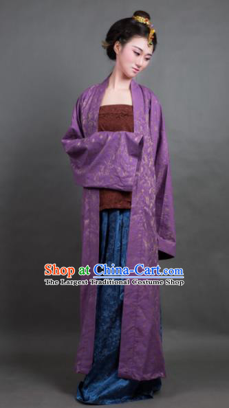 Chinese Ancient Hanfu Traditional Jin Dynasty Embroidered Historical Costumes