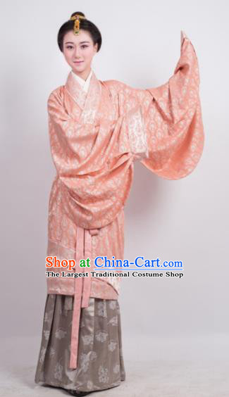 Chinese Ancient Hanfu Traditional Jin Dynasty Embroidered Historical Costumes