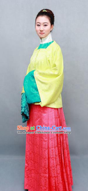 Chinese Ancient Hanfu Traditional Jin Dynasty Embroidered Historical Costumes