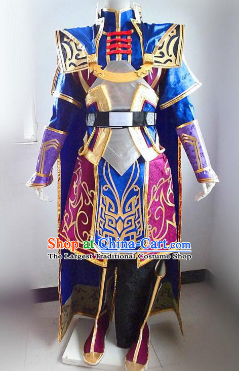 Asian Chinese Cosplay Customized General Warrior Costume Ancient Swordsman Clothing for Men