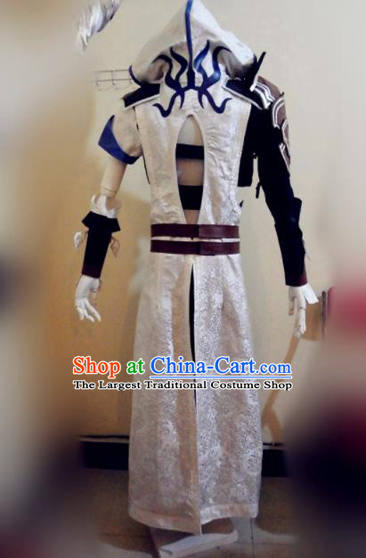 Ancient Chinese Cosplay Costume Chinese Shoes Traditional China Swordsman Clothing and Jewelry Accessories