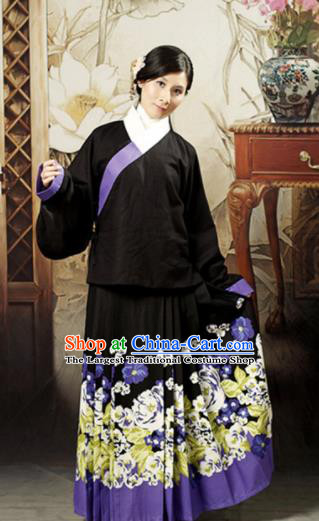 Traditional Chinese Ming Dynasty Maidenform Costume Ancient Young Lady Hanfu Dress for Women
