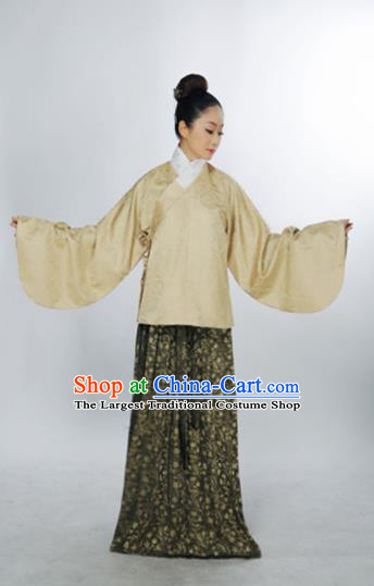 Chinese Ancient Hanfu Traditional Jin Dynasty Embroidered Historical Costumes