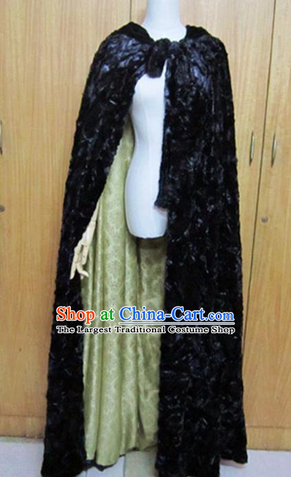 Traditional Chinese Ming Dynasty Black Cloak Ancient Swordsman Costume for Women