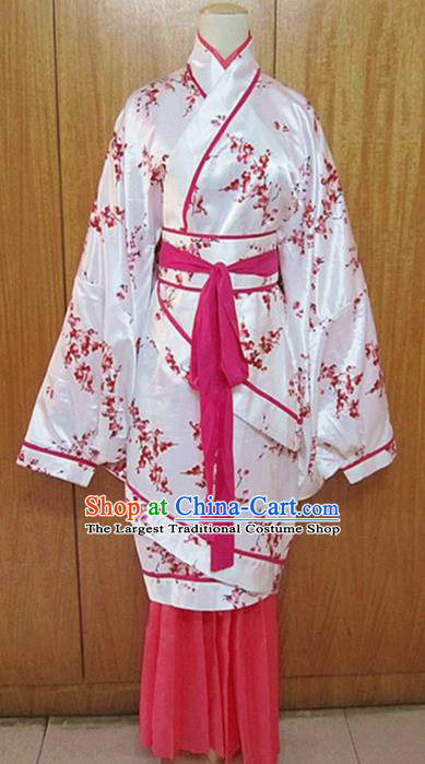 Traditional Chinese Han Dynasty Princess Rosy Hanfu Dress Ancient Fairy Costume for Women