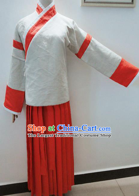 Chinese Ancient Hanfu Traditional Jin Dynasty Embroidered Historical Costumes