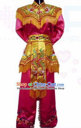 Traditional Chinese Beijing Opera Swordswoman Rosy Costume Embroidered Clothing for Women