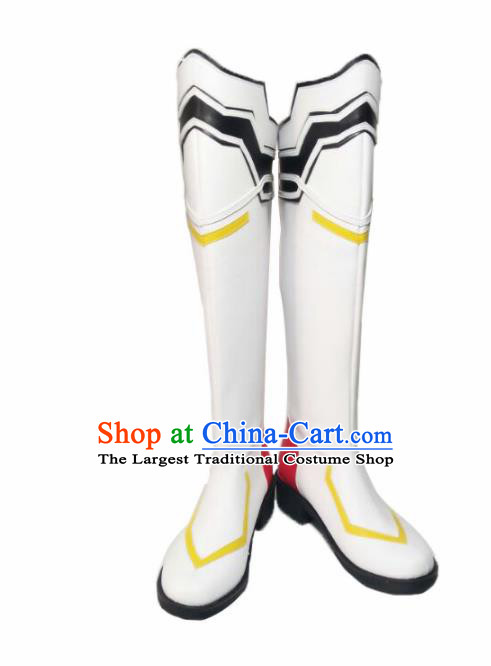 Asian Chinese Cosplay Alchemist Shoes Cartoon Fairy Princess White Boots for Women