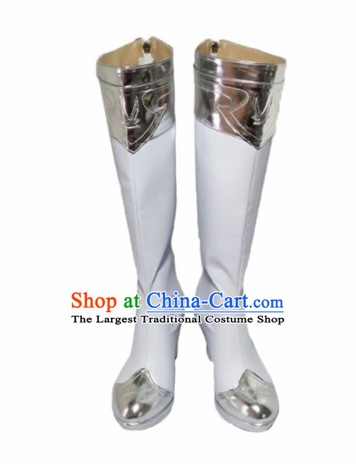 Asian Chinese Cosplay Shoes Cartoon Fairy White Boots for Women