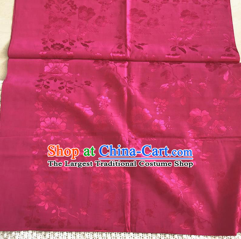 Asian Chinese Traditional Fabric Palace Pattern Rosy Brocade Cloth Silk Fabric