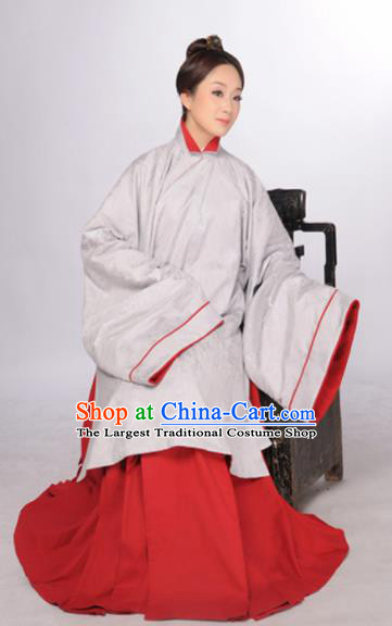 Chinese Ancient Hanfu Traditional Jin Dynasty Embroidered Historical Costumes