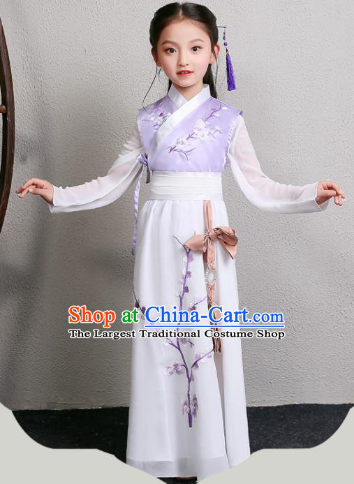 Chinese Ming Dynasty Princess Costume Ancient Swordsman Hanfu Clothing for Kids