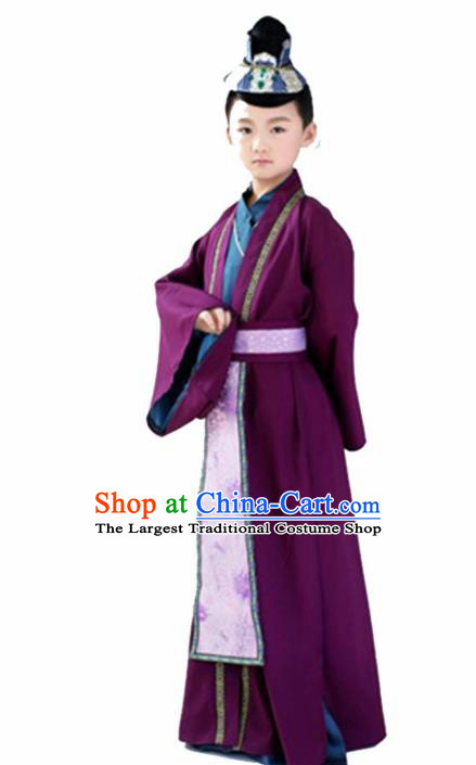 Chinese Tang Dynasty Swordsman Costume Ancient Imperial Bodyguard Hanfu Dress for Kids