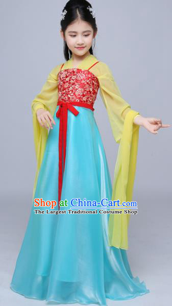 Chinese Tang Dynasty Princess Costume Ancient Peri Hanfu Dress for Kids