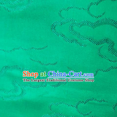 Chinese Traditional Silk Fabric Cheongsam Tang Suit Green Brocade Cloth Drapery