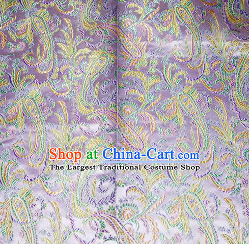 Chinese Traditional Lilac Silk Fabric Tang Suit Brocade Cheongsam Palace Pattern Cloth Material Drapery