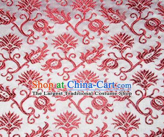 Chinese Traditional Silk Fabric Tang Suit Brocade Cheongsam Red Pattern Cloth Material Drapery